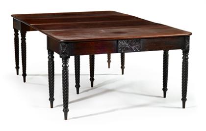 Appraisal: Classical carved mahogany two part dining tables philadelphia circa Each