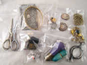 Appraisal: A mixed lot including a gilt metal agate set pendant