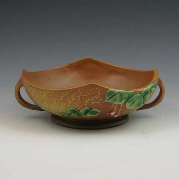 Appraisal: Roseville Fuchsia bowl in brown Marked Roseville - '' There