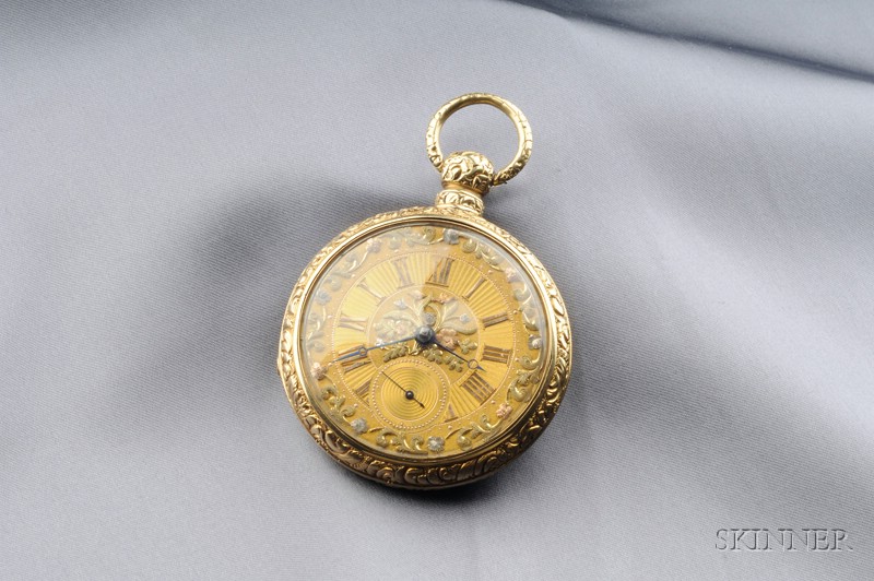 Appraisal: Antique kt Tricolor Gold Pair Case Open Face Pocket Watch