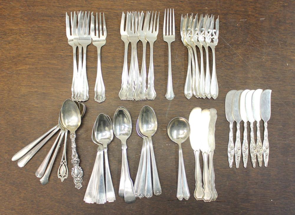 Appraisal: FORTY-FOUR ASSORTED STERLING SILVER FLATWARE assorted makers and pattern comprised