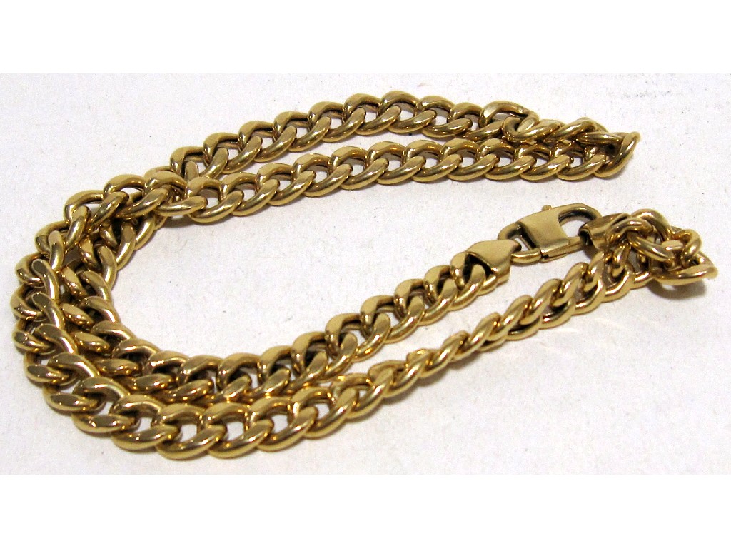 Appraisal: Eighteen carat gold curb link neckchain Approx cm Approx gms