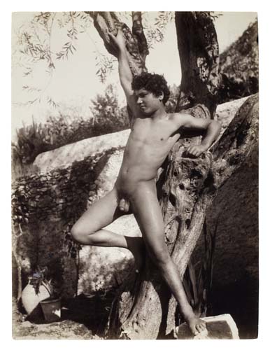 Appraisal: VON GLOEDEN WILHELM - Untitled Sicilian youth Albumen print x