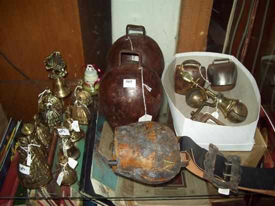 Appraisal: A COLLECTION OF SIX COW BELLS AND BRASS DINNER BELLS