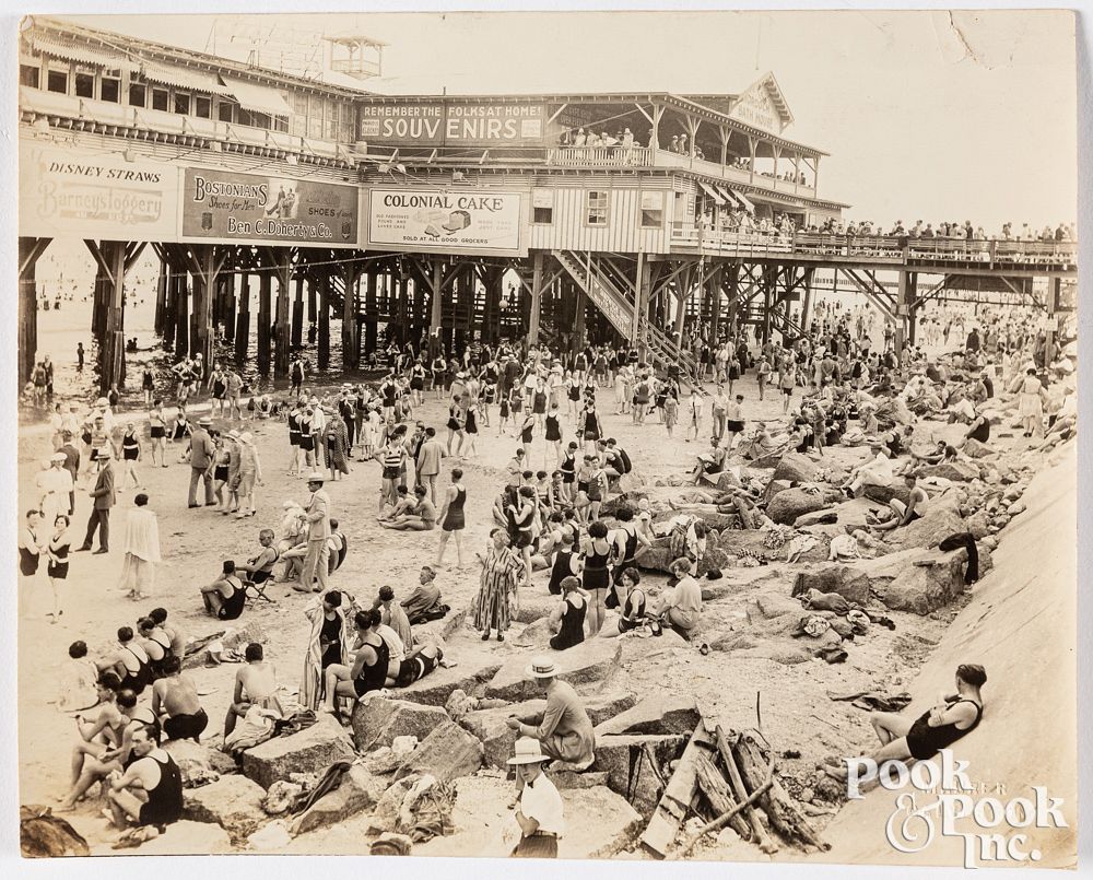 Appraisal: Large photograph of a Galveston Texas beach scene Large photograph