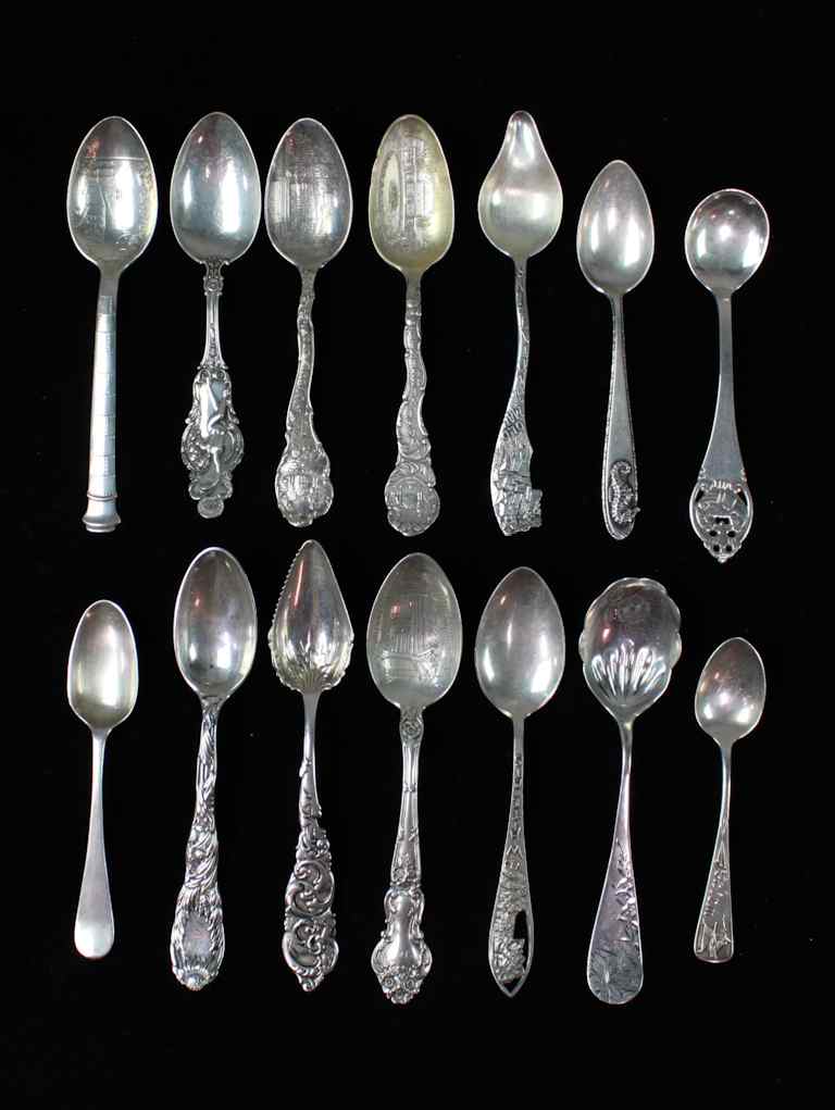 Appraisal: FOURTEEN AMERICAN STERLING SILVER SPOONS most are teaspoons late th