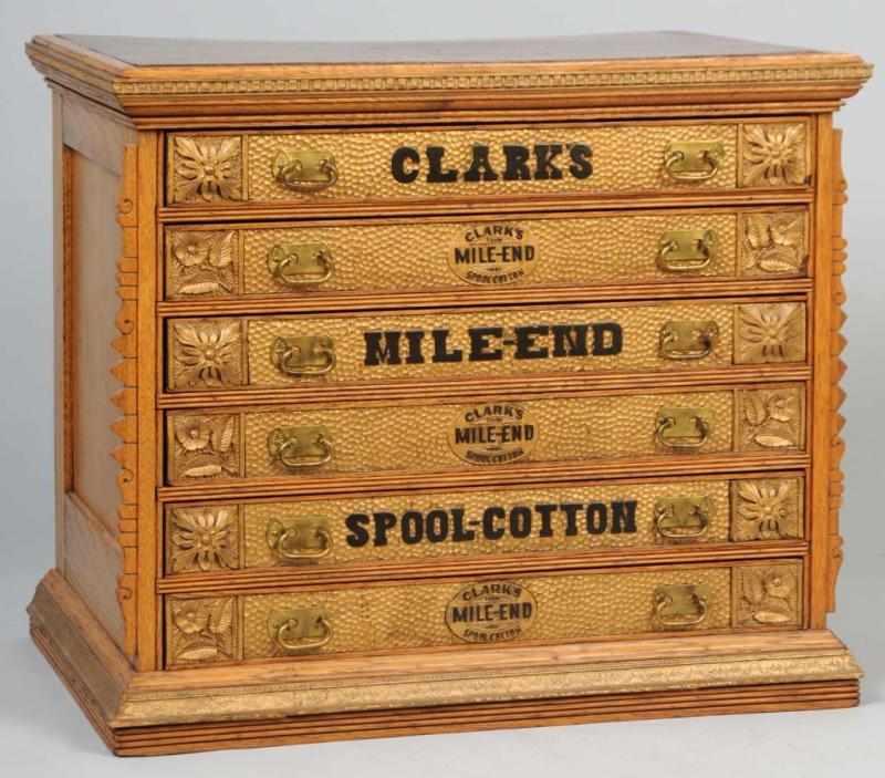 Appraisal: Clark's Country Store Spool Cabinet Description With original hardware six