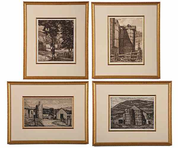 Appraisal: Collection of Etchings by Luigi Lucioni Luigi Lucioni American -