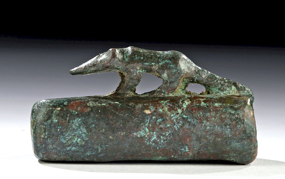 Appraisal: Egyptian Leaded Bronze Sarcophagus w Shrew Originally Listed At Egypt