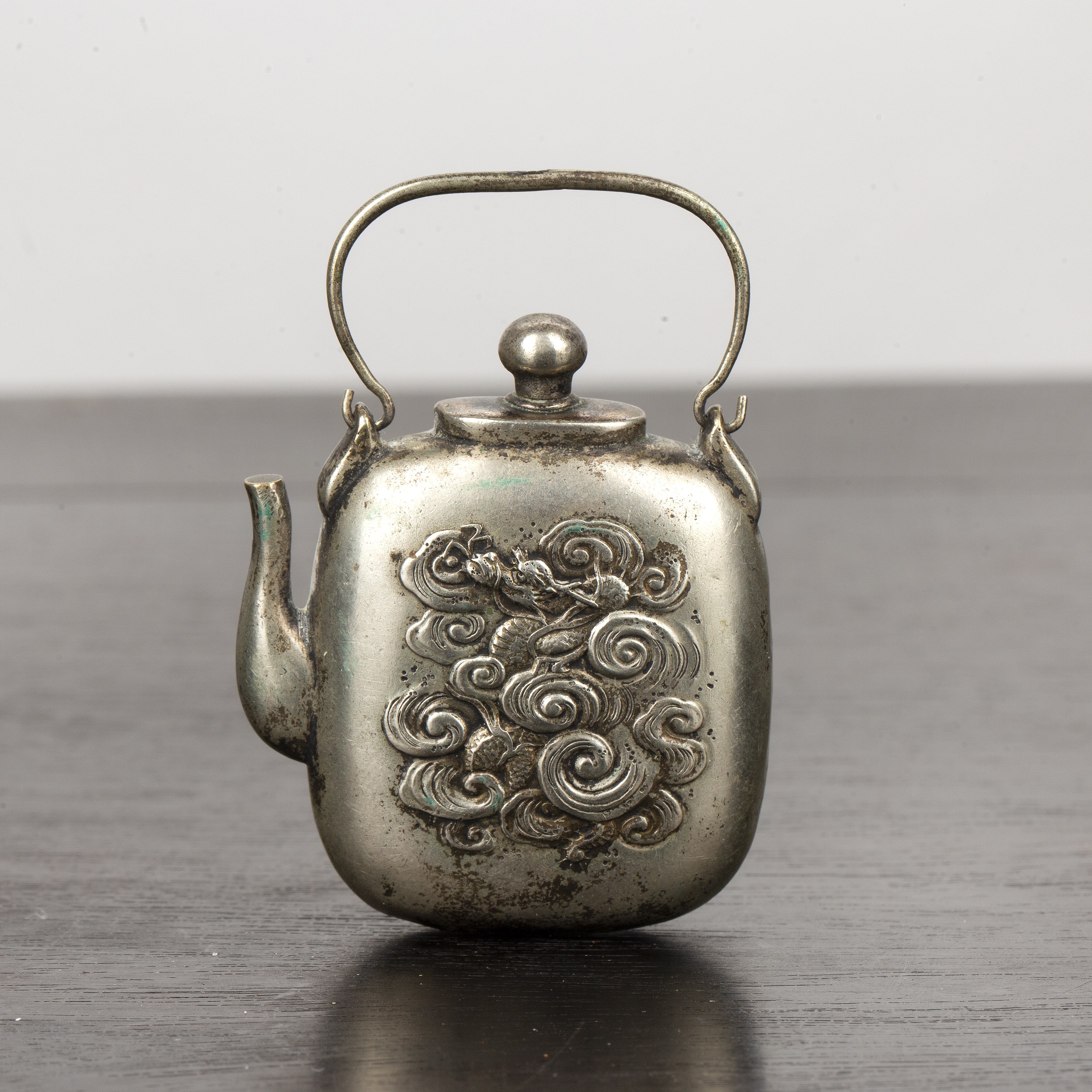 Appraisal: White metal novelty scent or snuff bottle Japanese early th