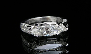 Appraisal: A Custom Design Ladies' Fancy Marquis Diamond Ring Unusual design