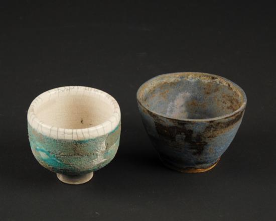 Appraisal: Two Unsigned Small Studio Pottery Bowls Largest H Dia