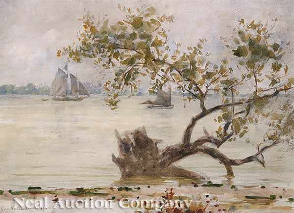 Appraisal: George Henry Clements American New Orleans - Sailboats on Lake