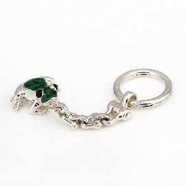 Appraisal: A sterling silver and enamel frog key ring by Tiffany