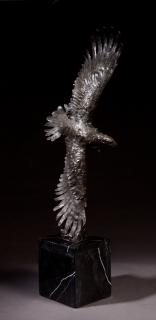 Appraisal: Patinated Bronze Eagle in Flight th c on a hi