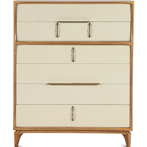 Appraisal: A Contemporary White Painted Birch Chest of Drawers Height x