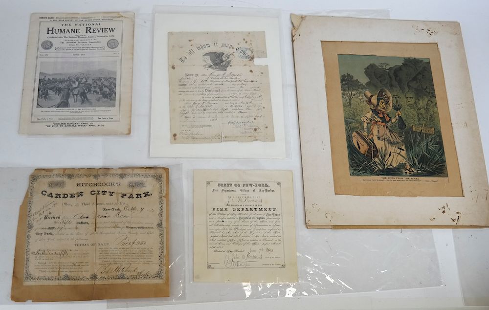 Appraisal: Group of Ephemera Puck Etching George Berrian Mason discharge John