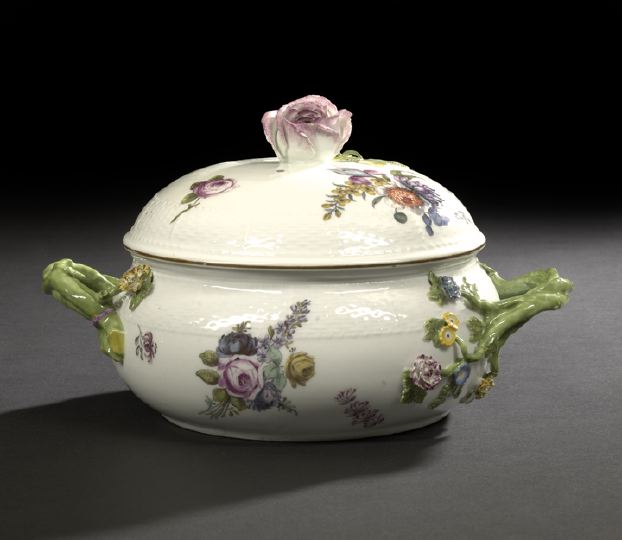 Appraisal: Meissen Porcelain Covered Two-Handled Vegetable Tureen - in the th-century