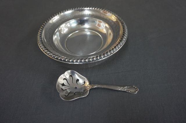 Appraisal: Rogers Sterling Silver Bon Bon and Server Spoon Nice pierced