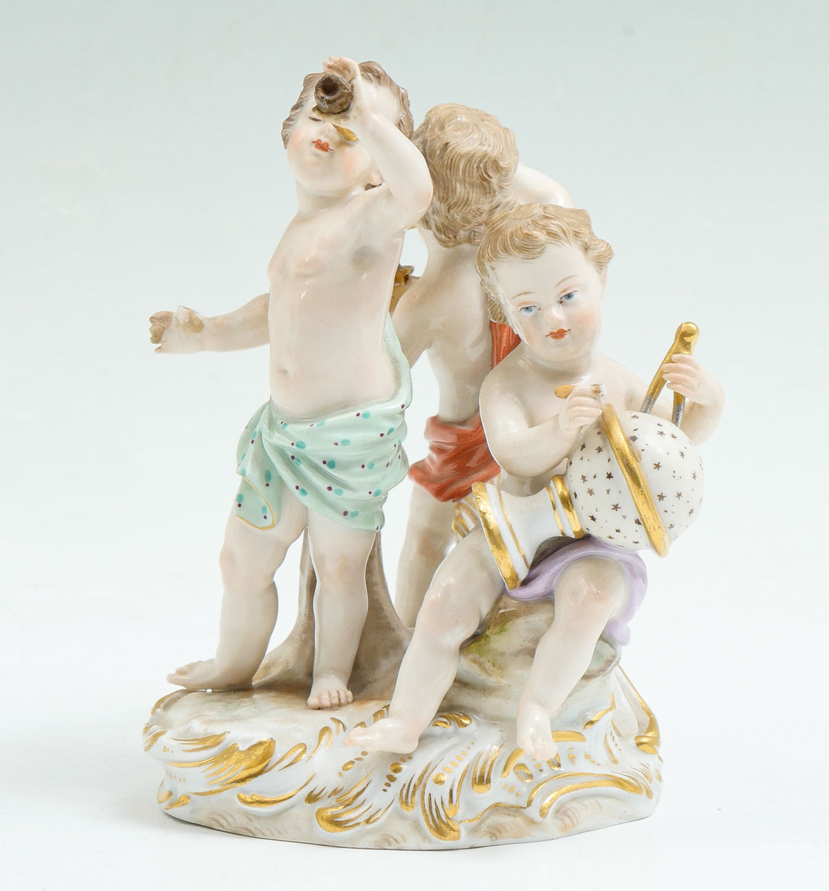 Appraisal: MEISSEN PORCELAIN CHERUB GROUPING Meissen Porcelain figure having little scholars