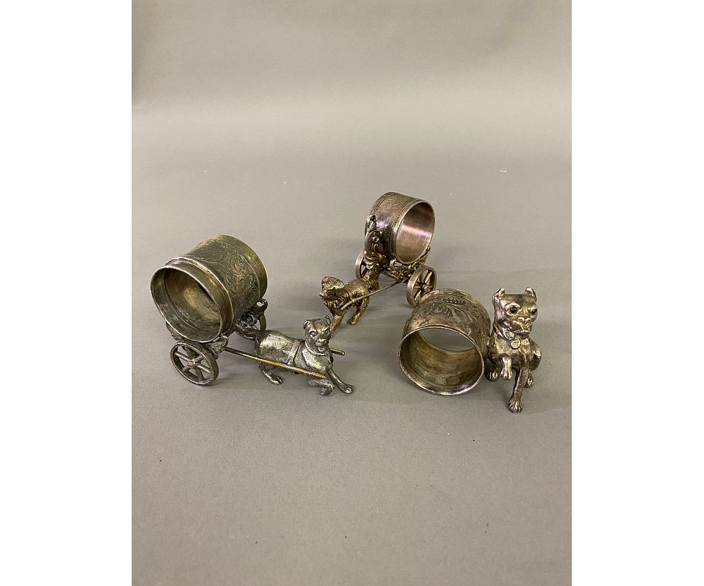 Appraisal: Three Victorian Silver Plate Napkin Rings Three Victorian silver plate