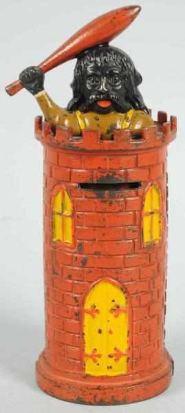 Appraisal: Cast Iron Giant in Tower Mechanical Bank Manufactured by Harper