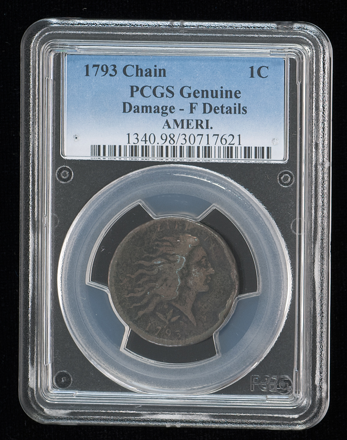 Appraisal: LARGE CENT PCGS graded Genuine Damage F Details Conditionwreath back