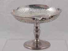 Appraisal: A silver bon bon dish on pedestal foot with pierced