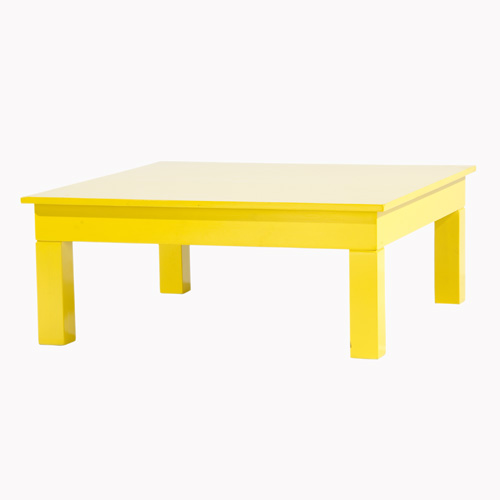 Appraisal: ROY McMAKIN Yellow laquer cocktail table Domestic Furniture label x