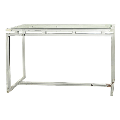 Appraisal: A contemporary acrylic side table with rectangular bevelled plate glass