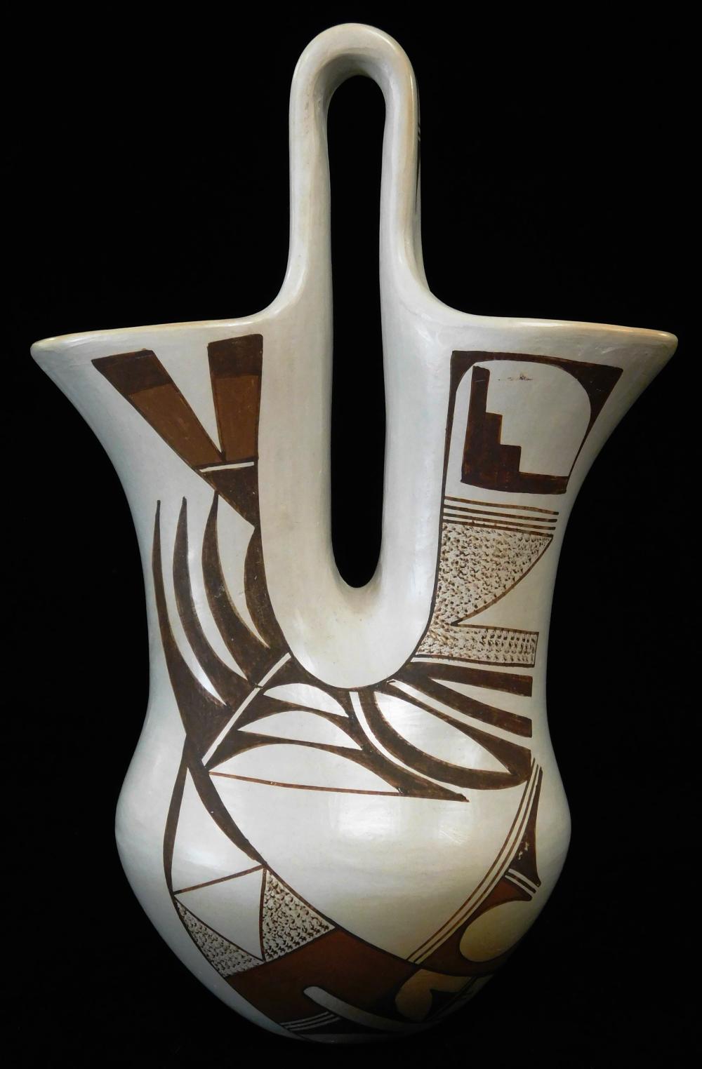 Appraisal: Hopi pottery wedding vase by Grace Navasie-Lomahquahu b of the