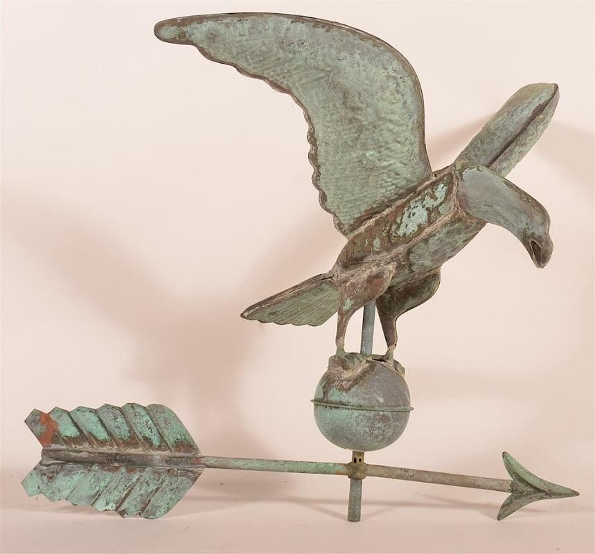 Appraisal: th C Spread Wing Eagle Copper Weathervane Early th C