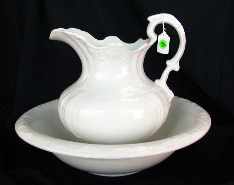 Appraisal: Homer Laughlin White Porcelain Pitcher Bowl