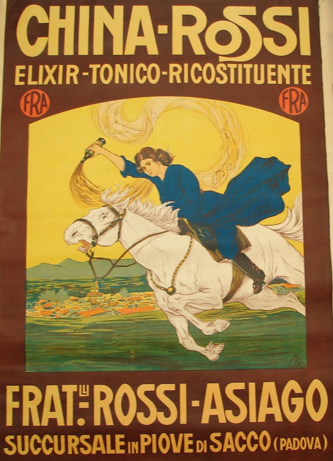 Appraisal: Lithographic poster with top text China-Rossi Elixir-Tonico-Ricostituente and lower text