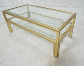 Appraisal: PIERRE VANDEL French Gold Aluminum Coffee Table Cocktail table has