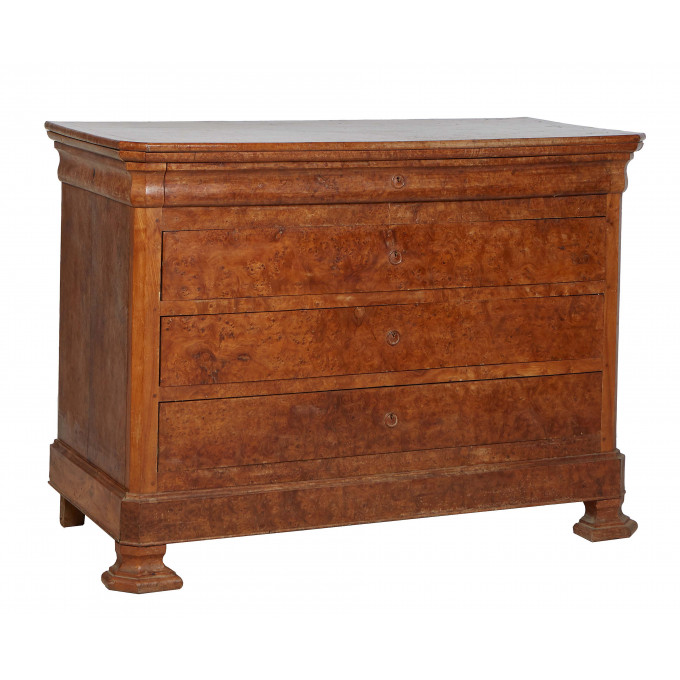 Appraisal: Outstanding French Louis Philippe Carved Burled Walnut Commode th c