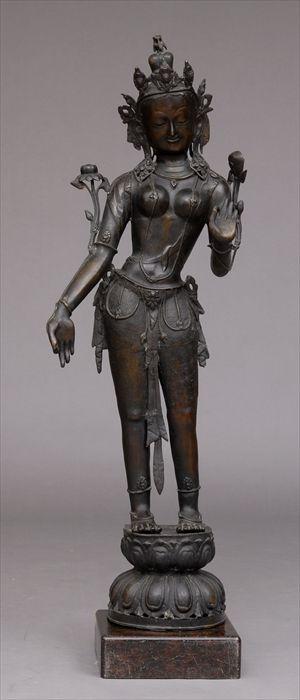 Appraisal: SOUTHEAST ASIAN PATINATED FIGURE OF A FEMALE DANCER ft in