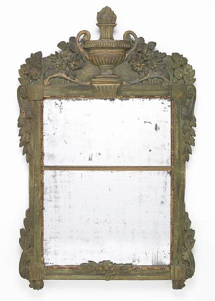 Appraisal: A Louis XV carved and painted giltwood mirror second half