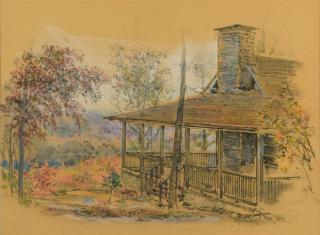 Appraisal: Marion Cook Smoky Mtns Cabin Marion Bryant Cook Tennessee b