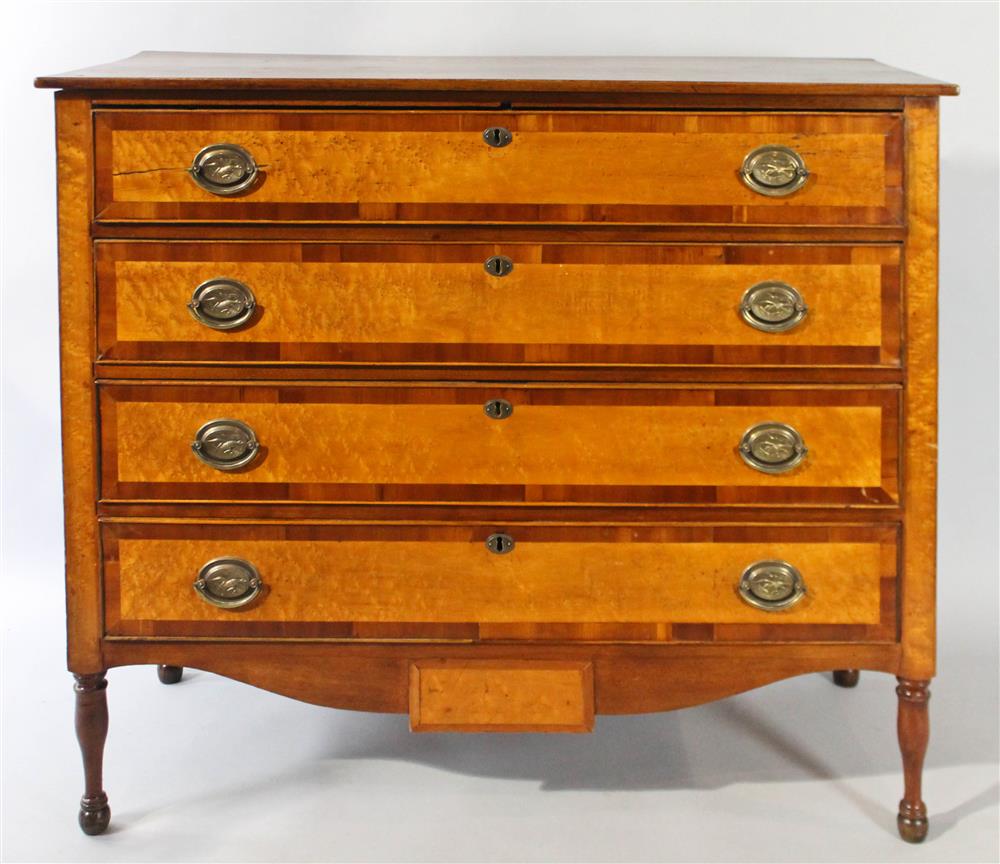 Appraisal: AMERICAN FEDERAL MAHOGANY AND BIRDSEYE MAPLE CHEST OF DRAWERS having