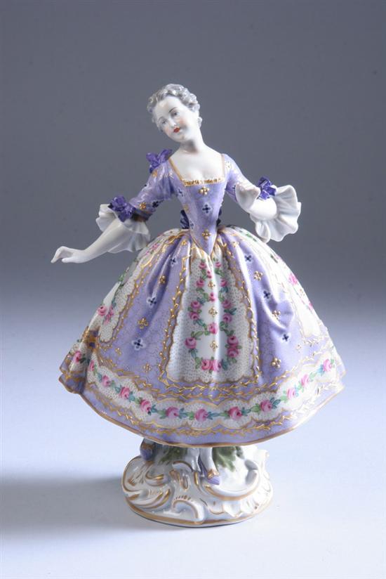 Appraisal: GERMAN PORCELAIN FIGURE OF LADY IN TH CENTURY DRESS th