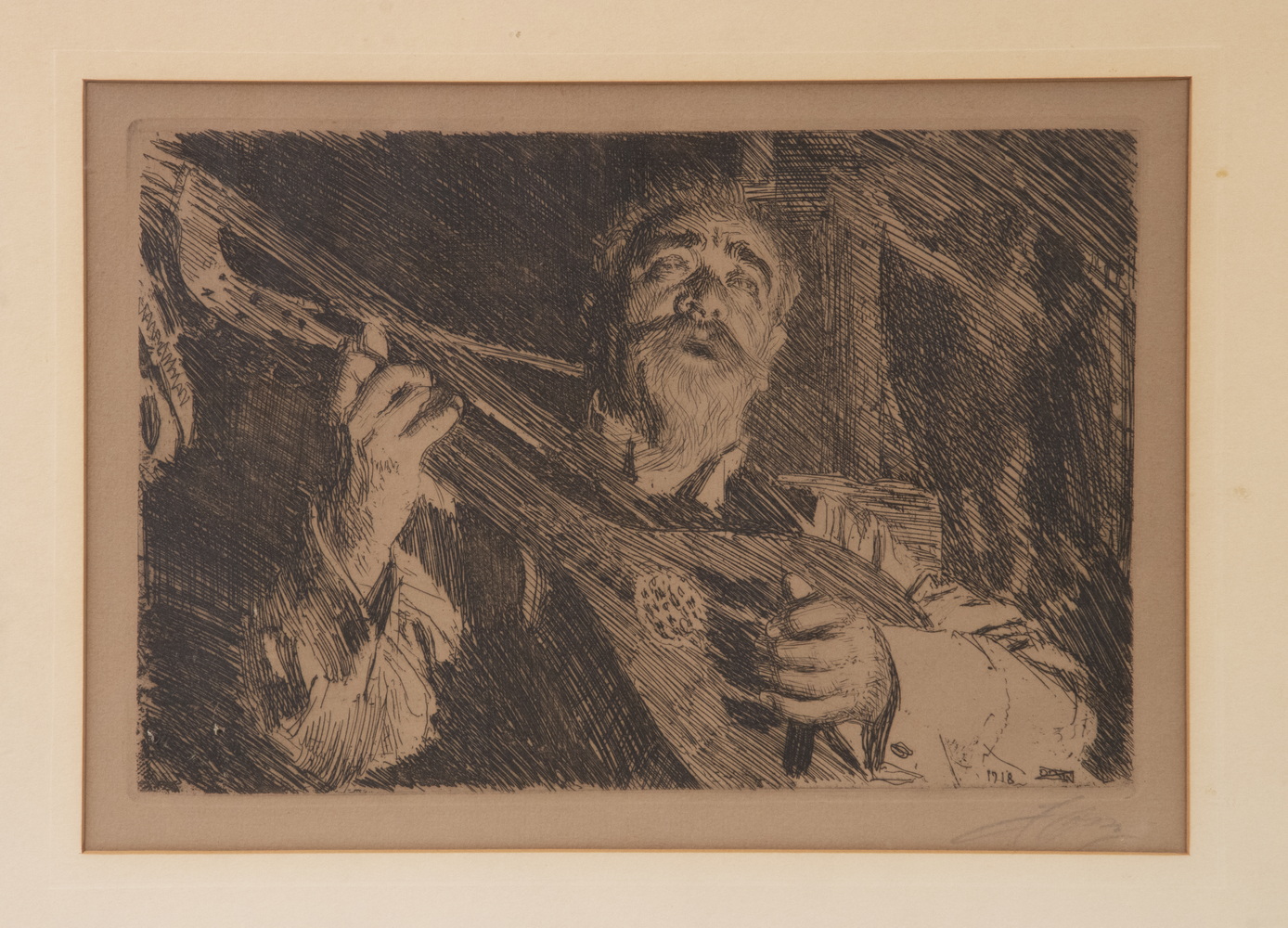 Appraisal: ANDERS ZORN IL SWEDEN - The Lute Player etching on