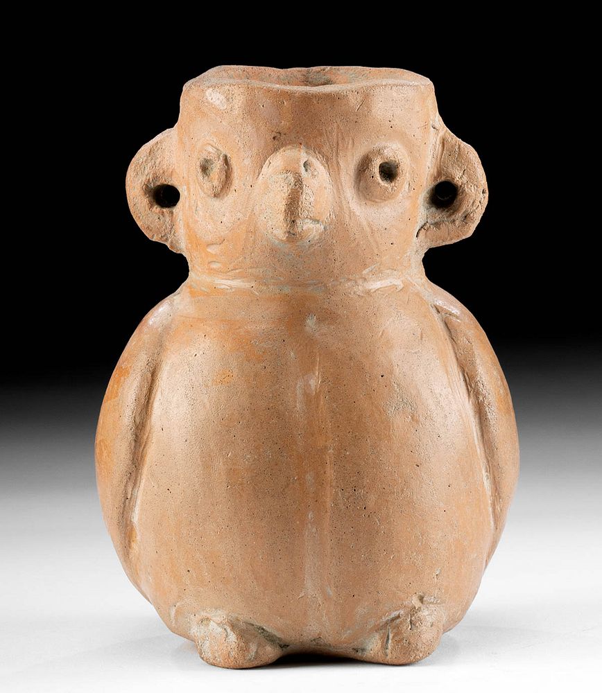 Appraisal: Cute Moche Pottery Owl Jar Pre-Columbian North Coast Peru Moche