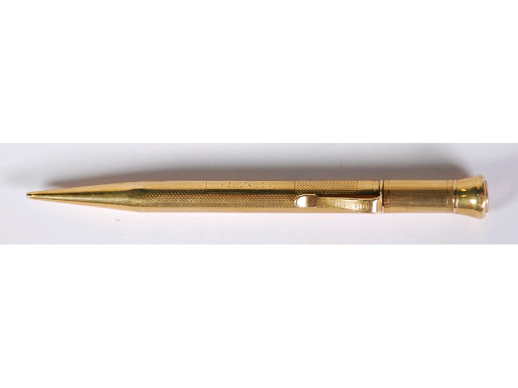 Appraisal: MORDAN 'EVERPOINT' ct CASED PROPELLING PENCIL with engine turned decoration