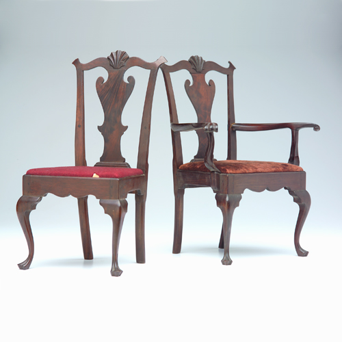 Appraisal: Two salesman's sample chairs in the Chippendale style Each with