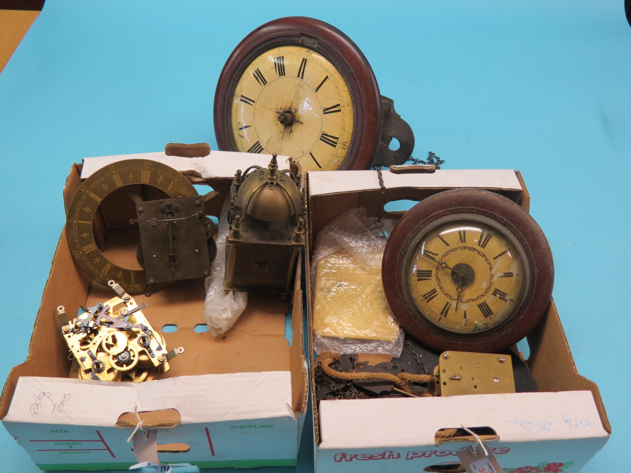 Appraisal: Clock repairer's interest two th century wall clocks each with