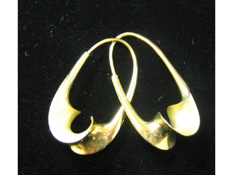 Appraisal: MICHEL GOOD EARRINGS k yellow gold elongated hoop style earrings