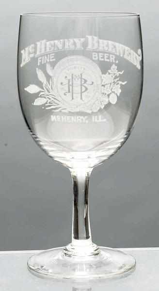 Appraisal: McHenry Brewery Acid-Etched Pilsner Beer Glass Some light wear to