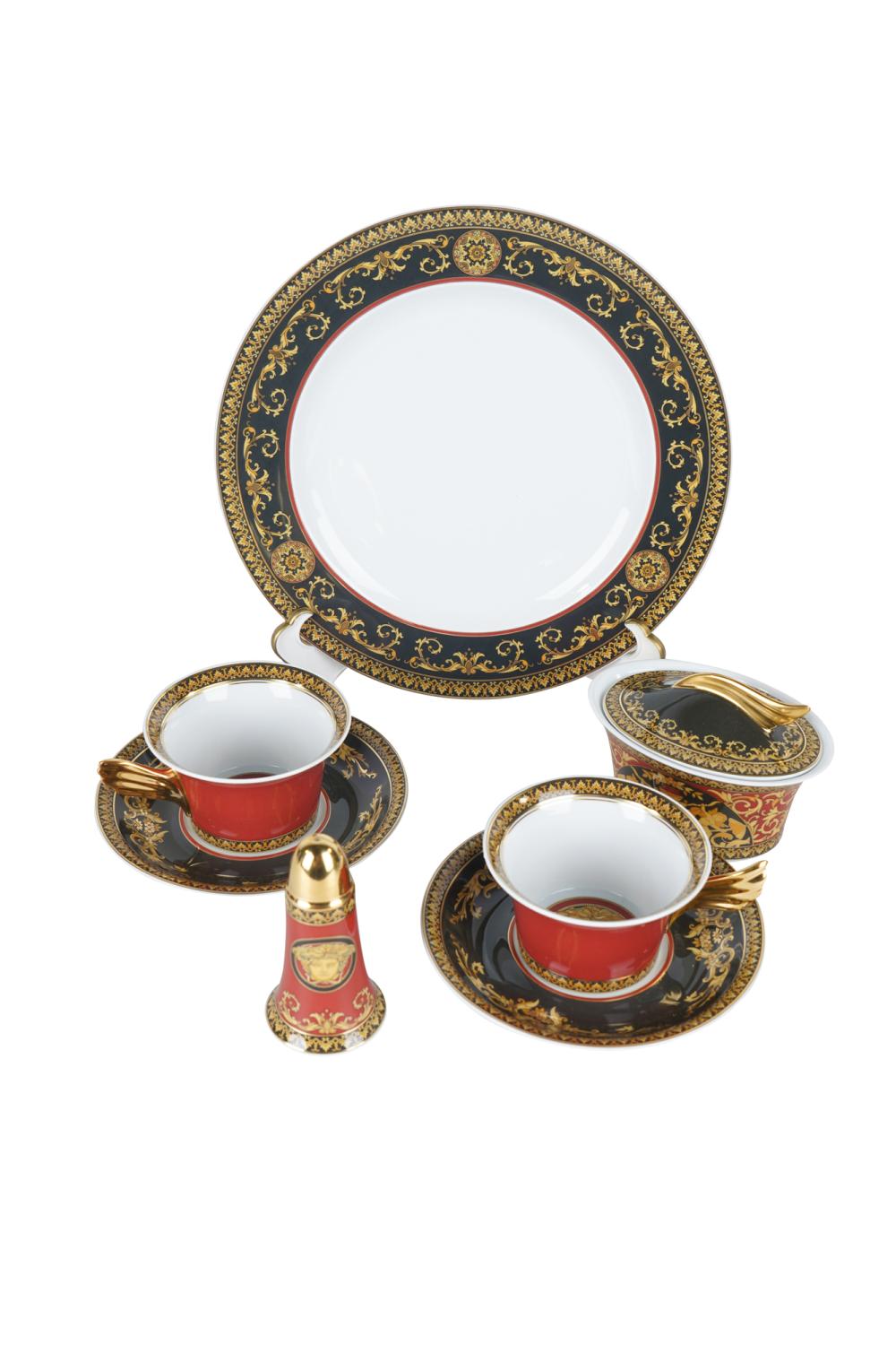 Appraisal: VERSACE FOR ROSENTHAL MEDUSA PORCELAIN PARTIAL SERVICEcomprising plates and cups