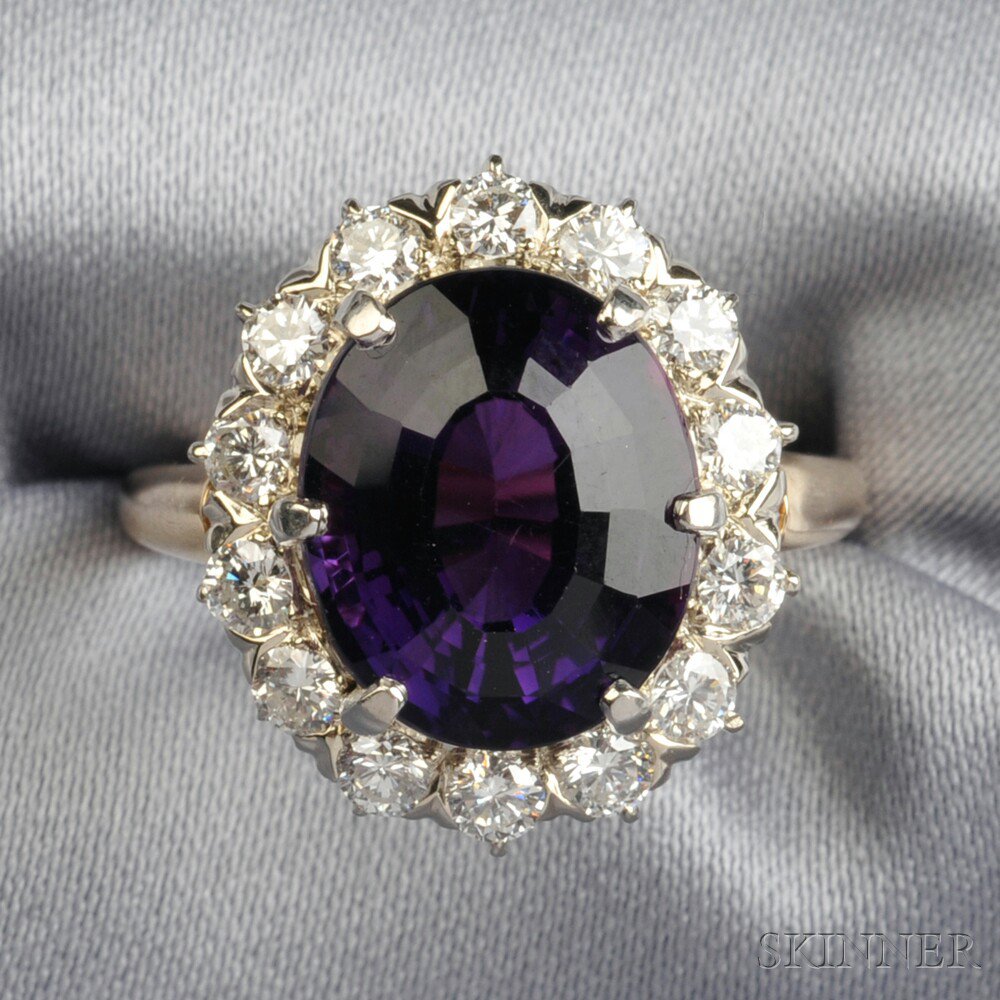 Appraisal: kt Gold Amethyst and Diamond Ring J E Caldwell Co